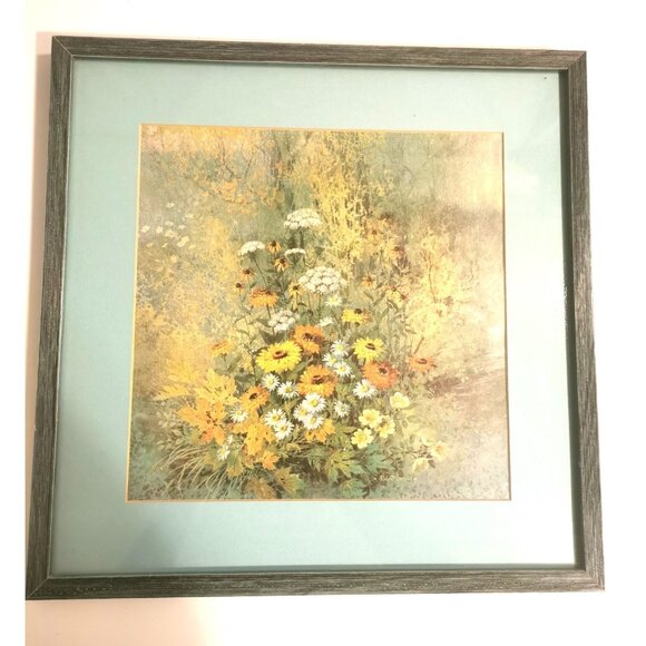 Rare Robert Laessig Floral Lithograph Art Print c. 1970s Vintage Mid Century - Picture 1 of 9